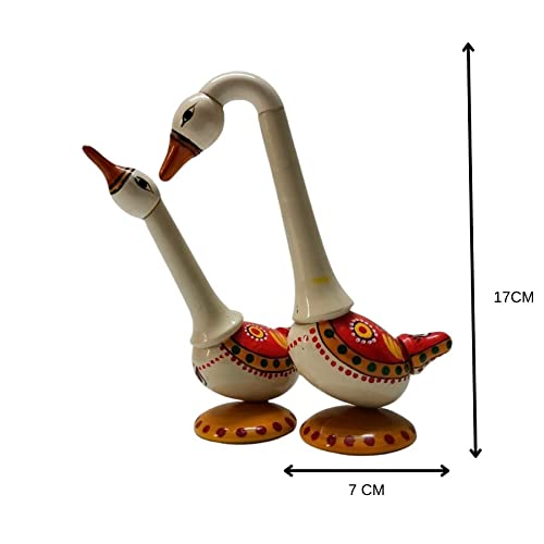 Etikoppaka Swan Birds Pair – Handcrafted Wooden Swan Décor