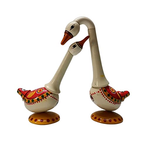 Etikoppaka Swan Birds Pair – Handcrafted Wooden Swan Décor